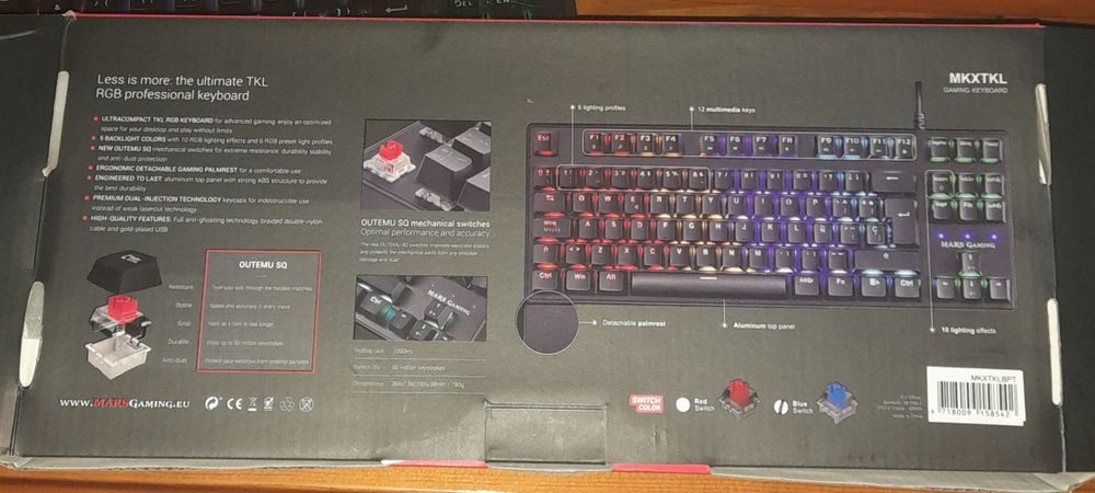 Vendo Teclado Mecânico Mars Gaming MKXTKL RGB Novo