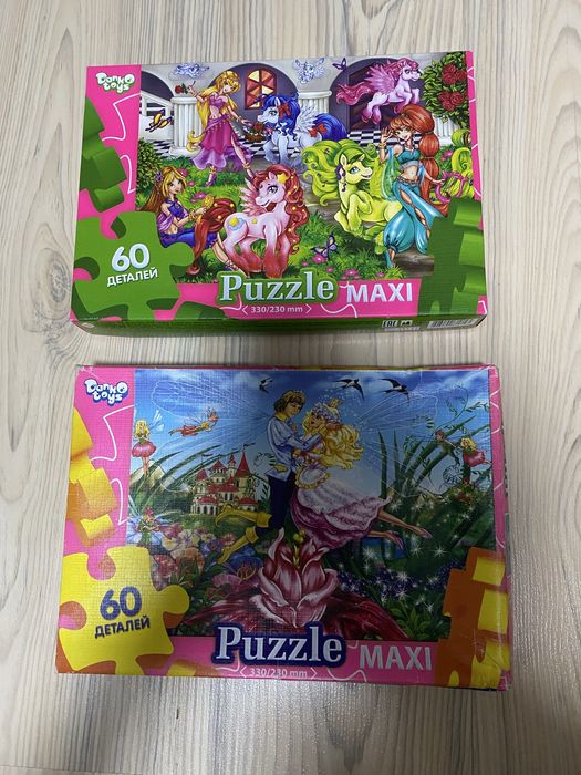Пазлы Danko Toys 60 элементов макси, 2 шт.