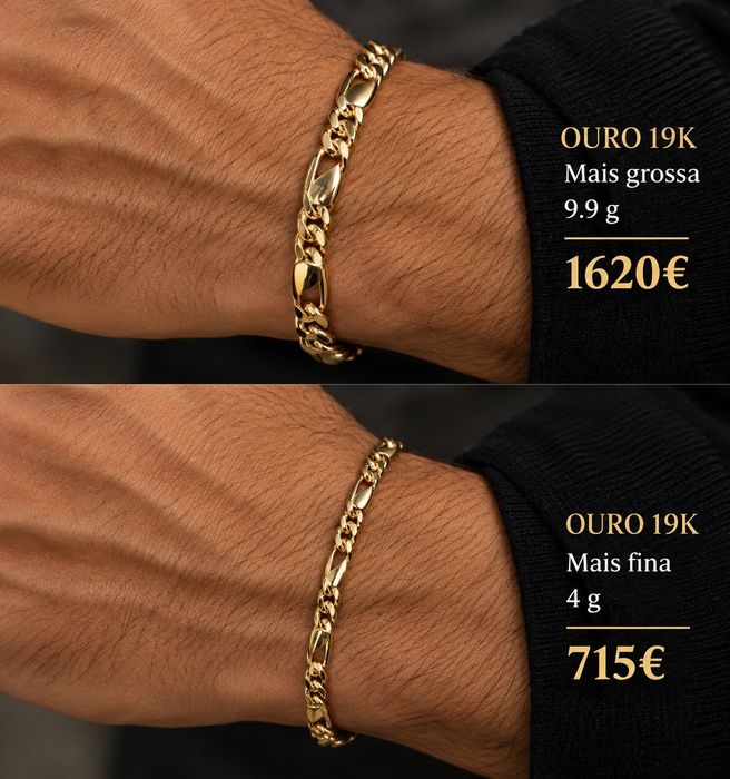 Pulseiras ouro 19k novas