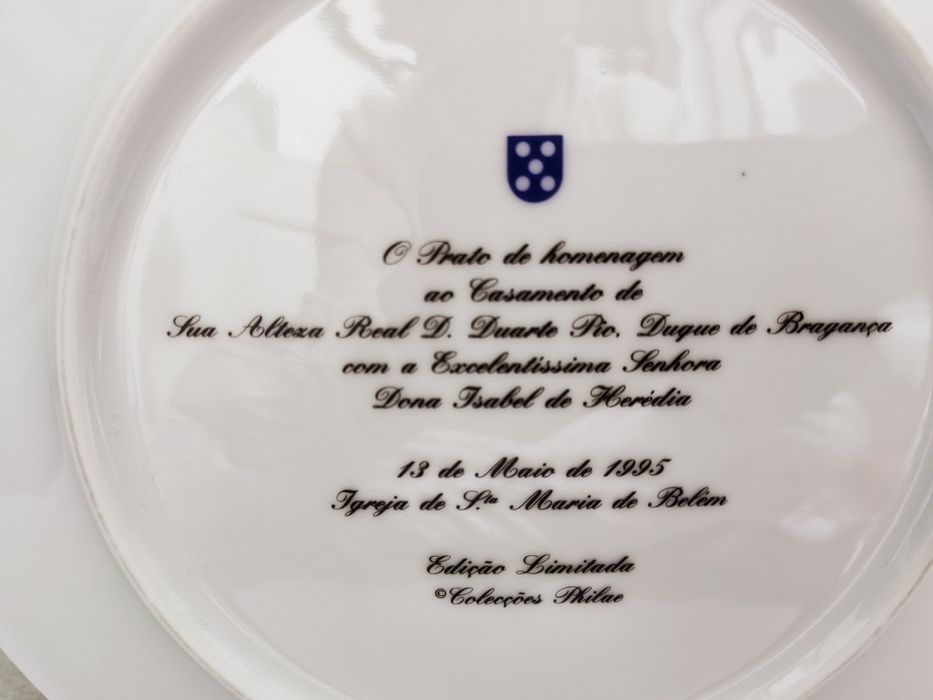 Prato Homenagem casamento Dom Duarte e D. Isabel
