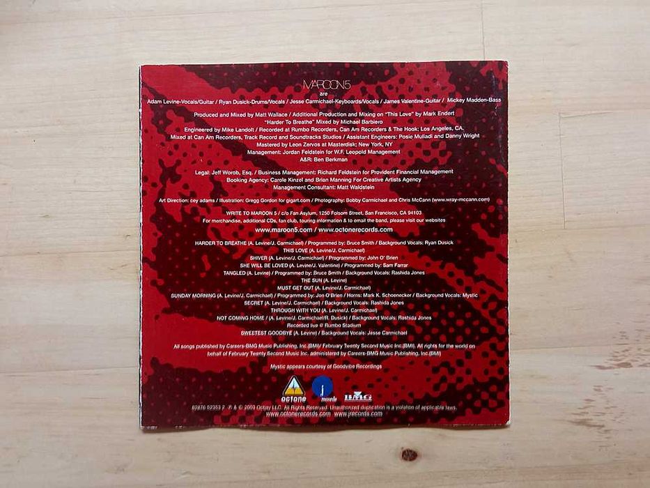 CD Maroon 5 - Songs About Jane (Livro)