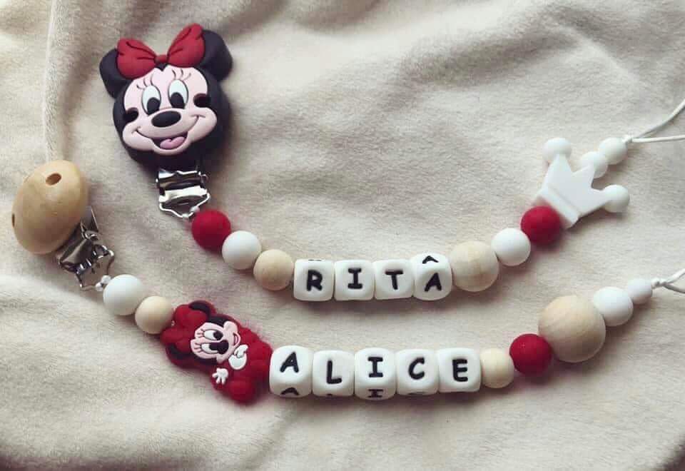 Prende Chupetas de silicone Personalizáveis
