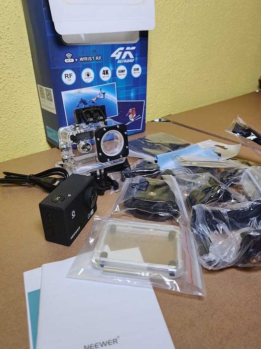 Câmara de Ação Desportiva Neewer G1 4K Ultra HD WiFi + Kit Acessórios NOVO