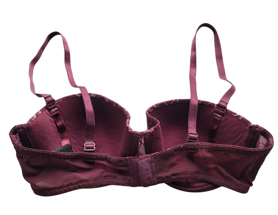 Bordowy stanik biustonosz 75B H&M bielizna damska