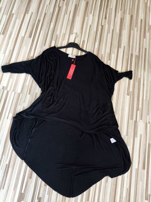 Tunika damska, asymetryczna, luźna, 3/4 rękaw, L/XL