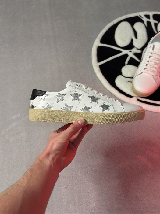 На руках!!!Кеди Saint Laurent Court Classic "White/Silver" 41-45