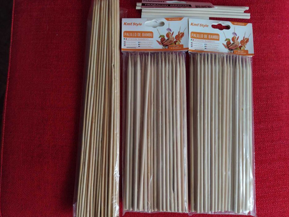 Conj. 3 Embalagens com paus de bambu p/atividades 4.0 espessura