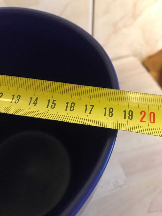 Donice ceramiczne, ogrodowe, niebieskie - zestaw 16 sztuk