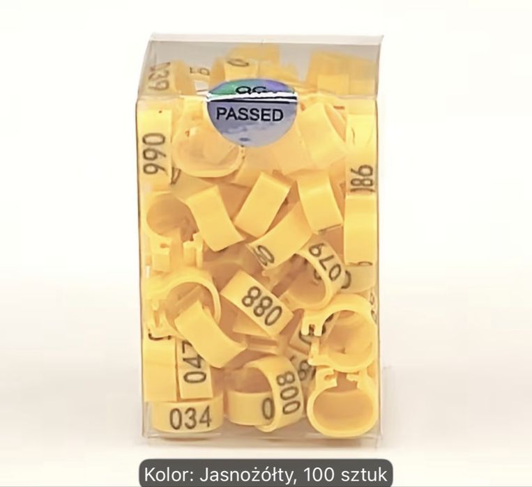 Obrączki dla gołebi - numerowane 100szt.