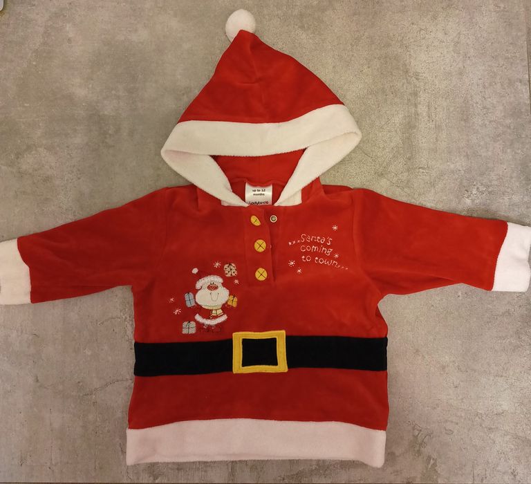 Bluza św Mikołaja rozm 80 przebranie strój Mikołaja bawełna