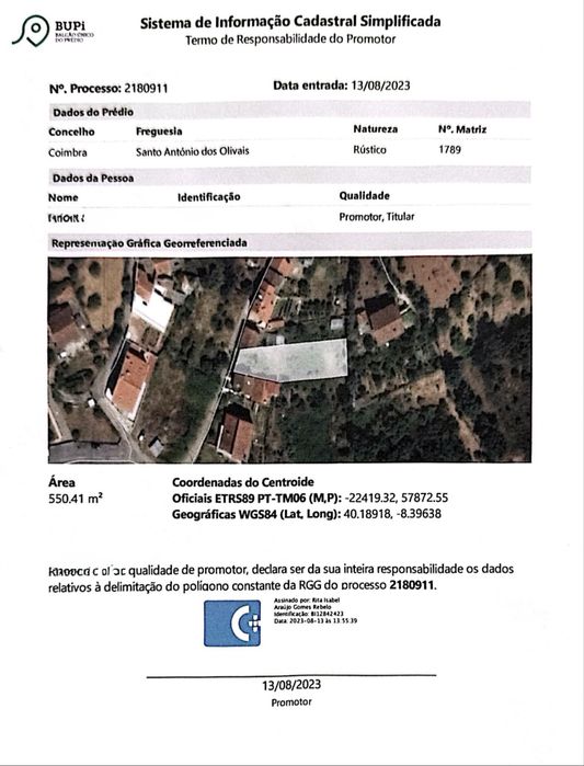 Terreno p/construção em Coimbra, Areeiro