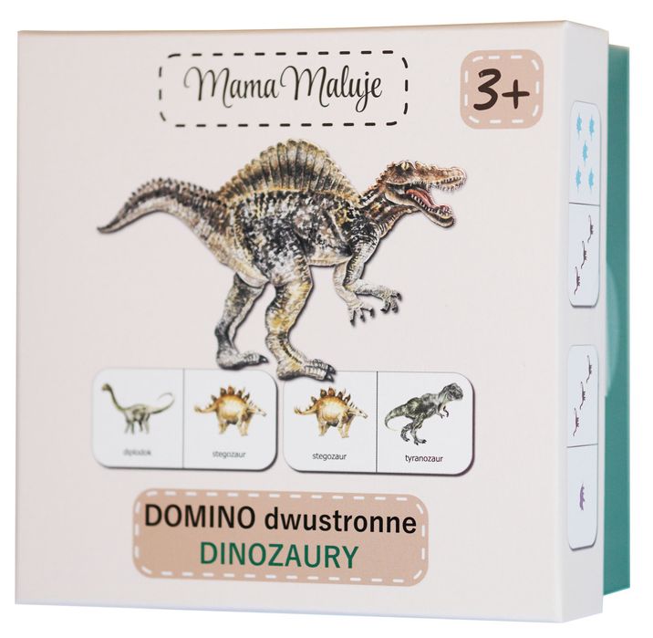 Gra Domino Dwustronne Dinozaury Mama Maluje