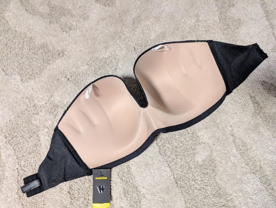 80I 36G Wonderbra W031U samonośnu beżowy nude czarny strapless