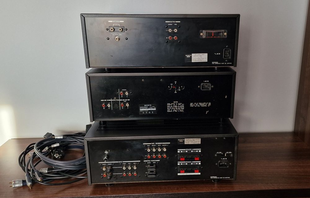 Wieża Sony, wzmacniacz, deck, tuner, klocki, odtwarzacz, radio