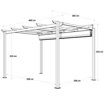 Pawilon ogrodowy pergola Omega 400x285x258 cm biały Naterial