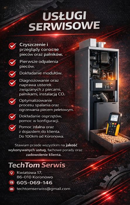Serwis palników i piecy peletowych