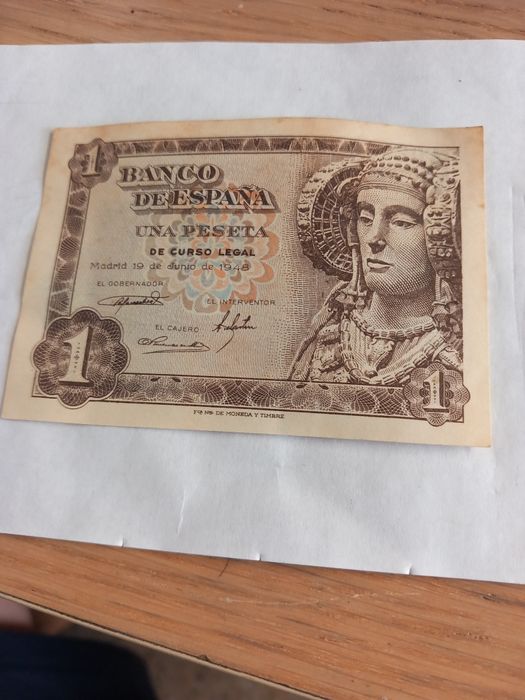 Nota uma peseta 1948