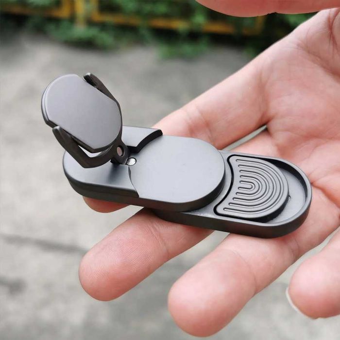 EDC Фіджет іграшка 4в1 слайдер-монетка магнітний Fidget Toy антістрес клацалка (сірий)