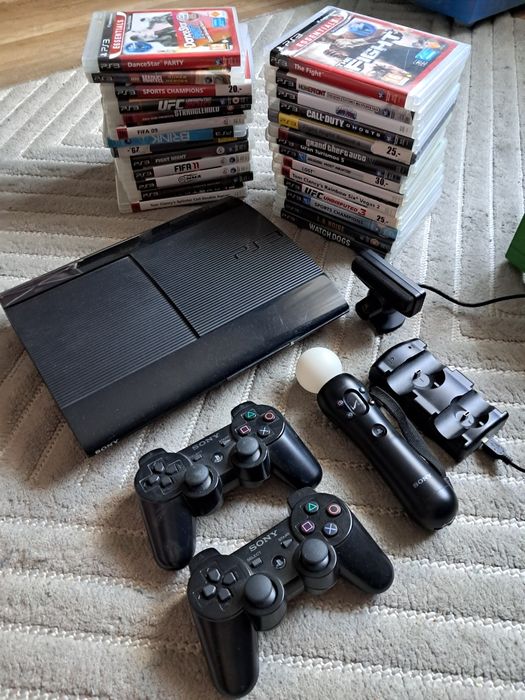 PS3/500GB/Move/Gry/Pady