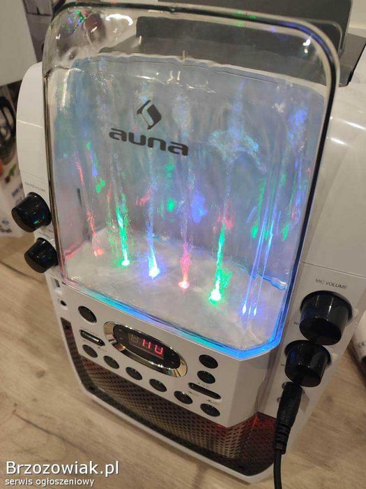 Zestaw karaoke głośnik Auna przenośny bass mikrofon nowy prezent