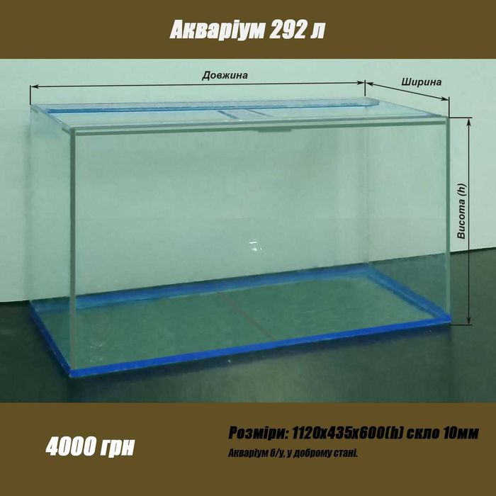 Продам аквариум для продажи живой рыбы ( 1000*800*1000 (Н)   Б/У