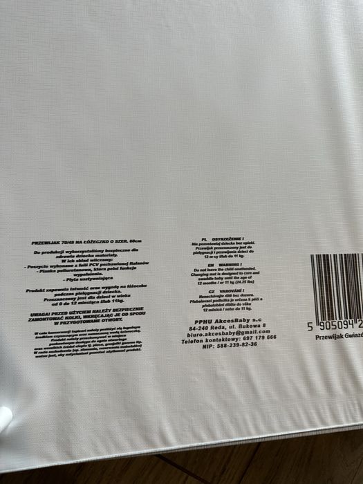 Przewijak na łożeczko o szerokości 60cm