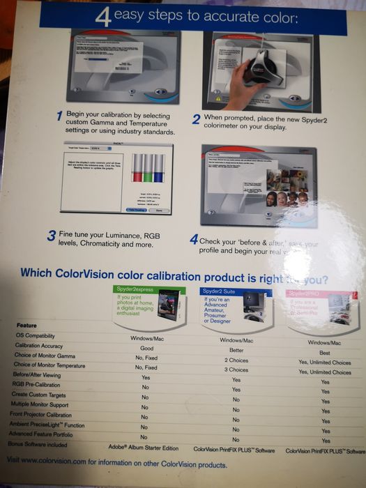 Calibração de cores de monitor Spyder2