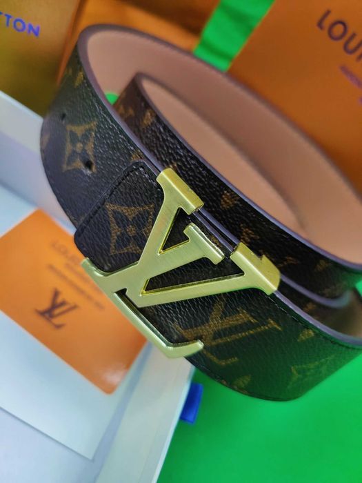 Pasek unisex Louis Vuitton z pudłkiem i torebka nowośc brazowy Premium