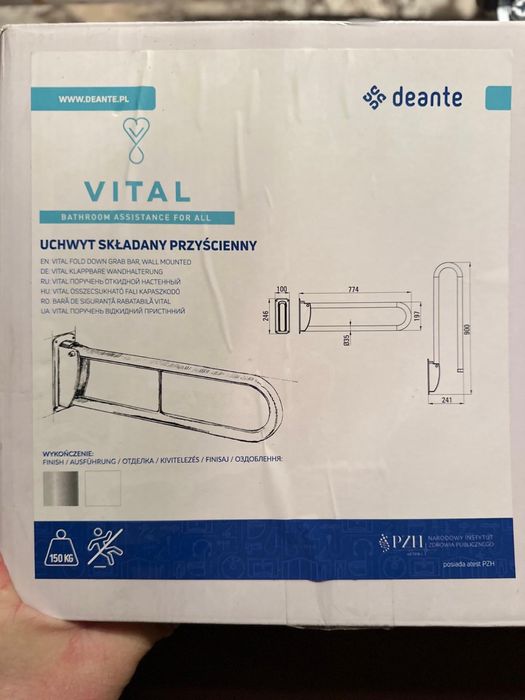 Uchwyt skladany lazienkowy Vital