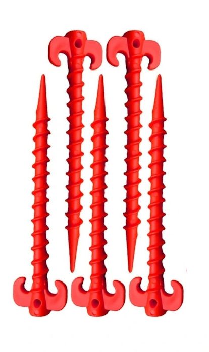 Śledzie do namiotu Screw Plastic Peg 19 cm 5 szt - czerwone