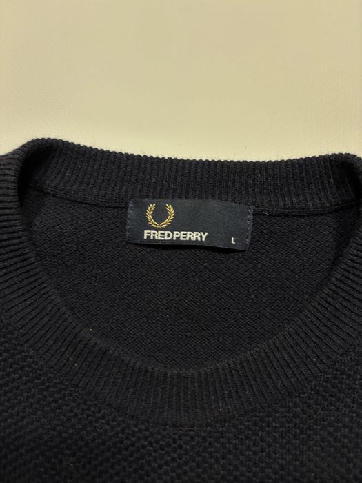 Светр Fred Perry | Оригінал | Вовняний фред пері чоловічий | Синій | Розмір Л
