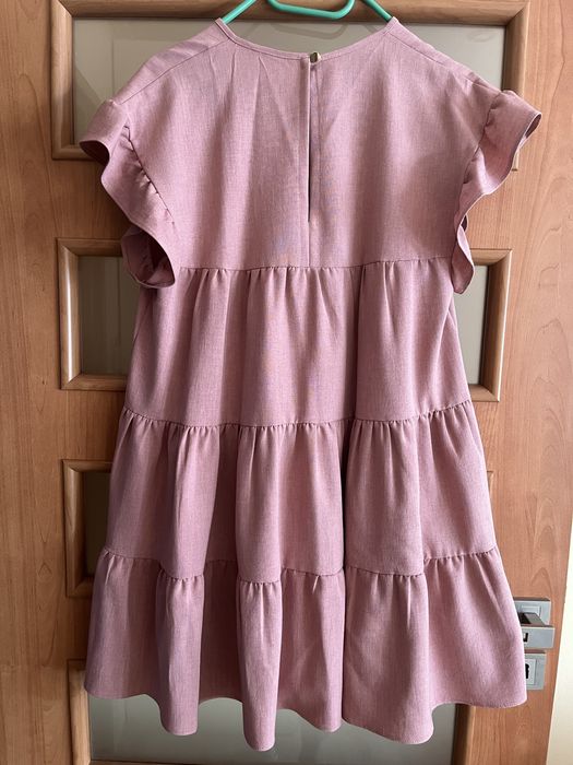 Sukienka baby doll pudrowy róż