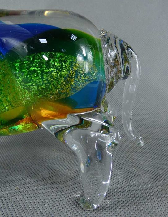 Figura szkło MURANO kolorowy BYK byczek figurka 25,5 cm