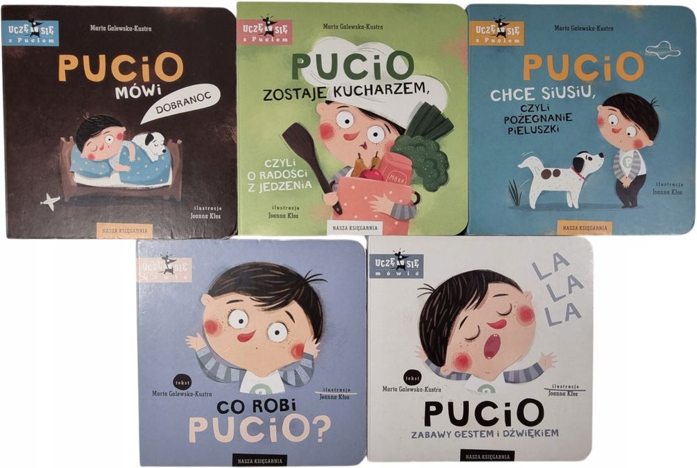 Pucio / zestaw 5 książek dla dzieci / mówi dobranoc zostaje kucharzem