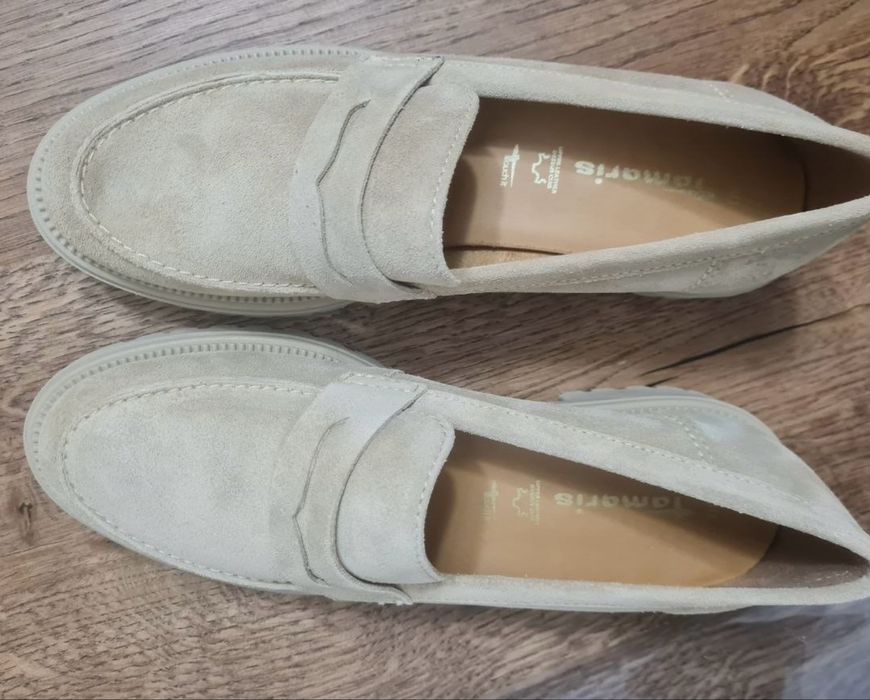 Tamaris Loafersy Damskie Beżowy 1-24300-45