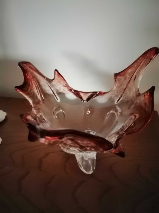 Taça em vidro da Marinha Grande com design retro, novo