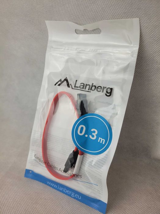 [NOWY!] Kabel SATA Lanberg 0,3m do DYSKU HDD SSD NAPĘDU | Sklep FV23