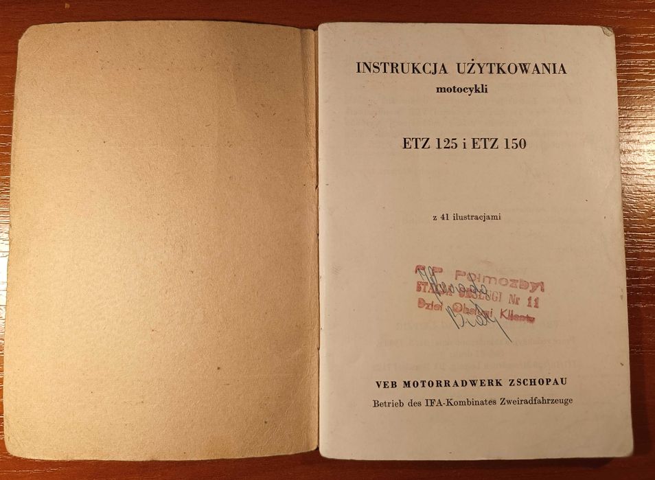 MZ ETZ 125/150 Instrukcja użytkowania