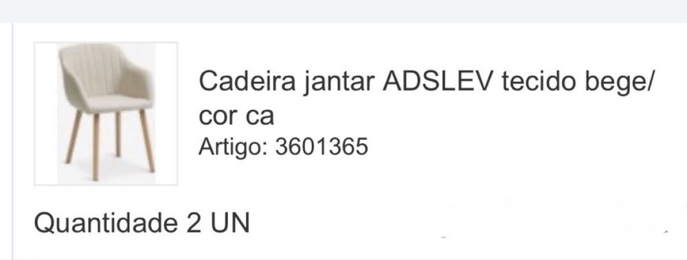 2 Cadeiras tecido bege/madeira- 50€/unid