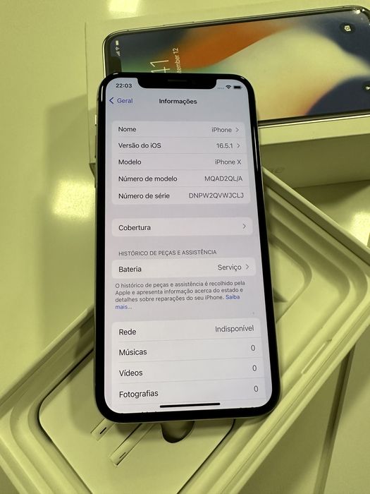 Vendo IPhone X branco 64gb