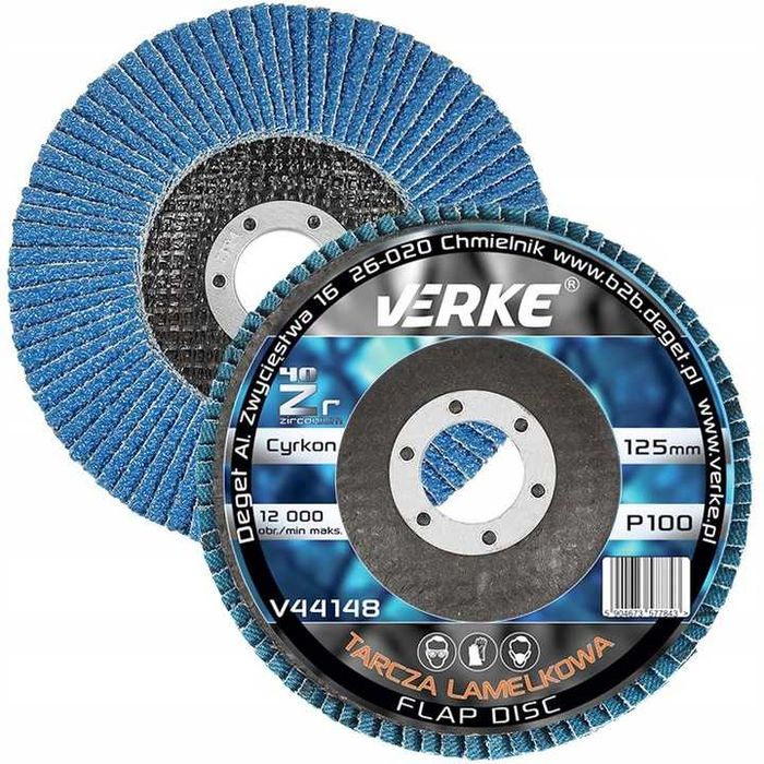 Tarcza ścierna listkowa cyrkonowa szlifowania lamelka 125MM P100 INOX