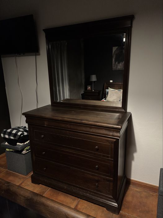 Mobilia de quarto de casal de madeira de carvalho