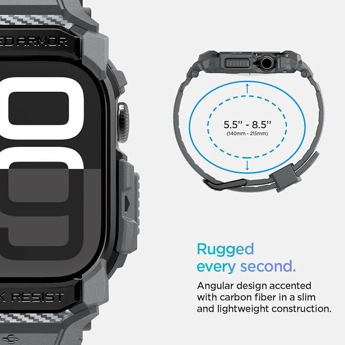 Чехол ремешок Spigen Rugged Armor Pro для Apple Watch 46 Series 11/10