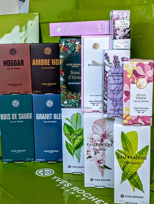 Ів Роше. Hoggar, Ambre noir, Bois de sauge, Granit bleu, Calme Absolu, Mon Evidence, Plein soleil, Sur la Lande, Вербена, Зелений Чай, Вишневий цвіт.