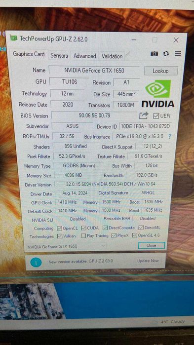 ge force gtx 1650 4 gb