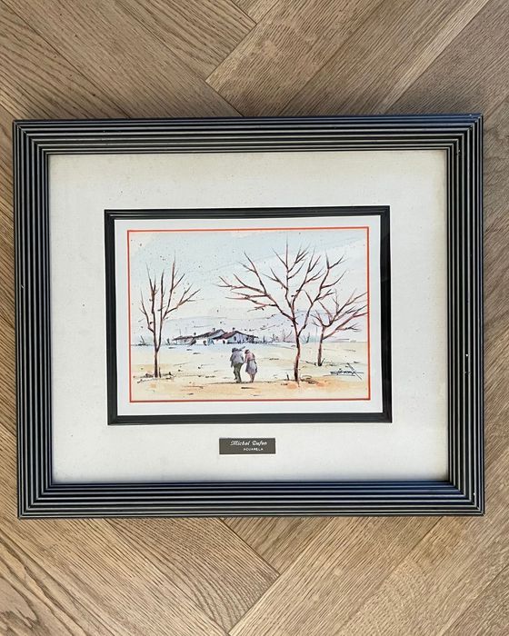 Obraz Akwarela 40.5cm x 35cm Sygnowany Rama