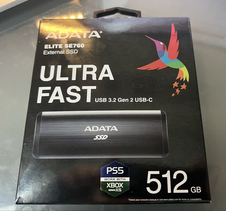 ADATA dysk zewnętrzny SSD SE760 512GB USB 3.2 Gen2 USB-C PS5 XBOX XS