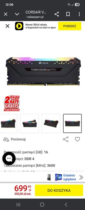 Witam sprzedam bardzo okazyjnie pamieć ram