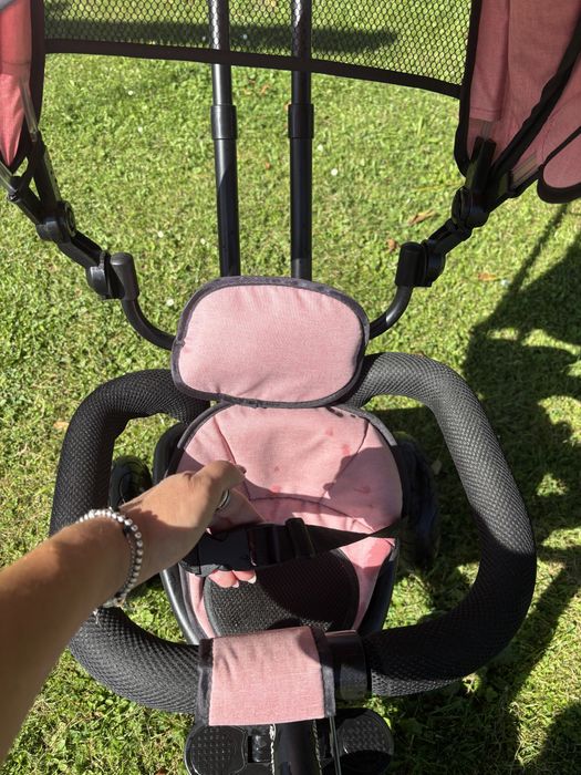 Rowerek  jeździk trójkołowy pchacz wózek hypermotion różowy