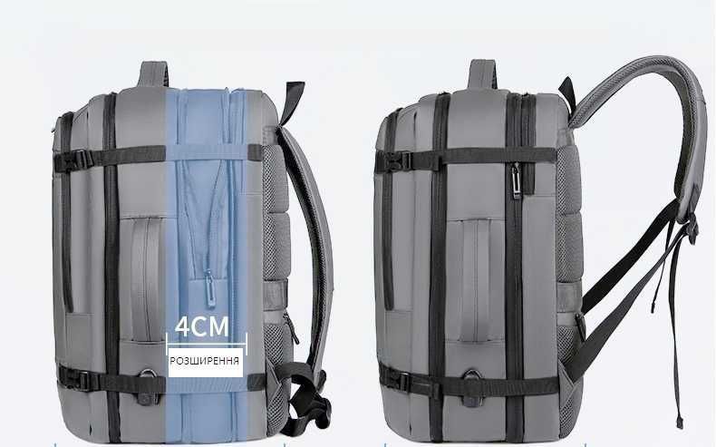 Рюкзак-валіза Norden 1897 сірий з Розширенням Міський Чоловічий